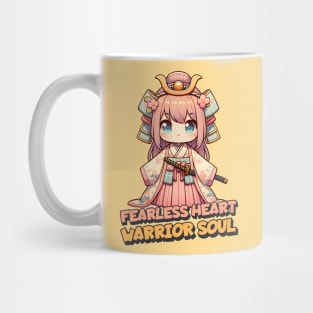 Fearless Heart Warrior Soul Samurai Anime Girl Mug